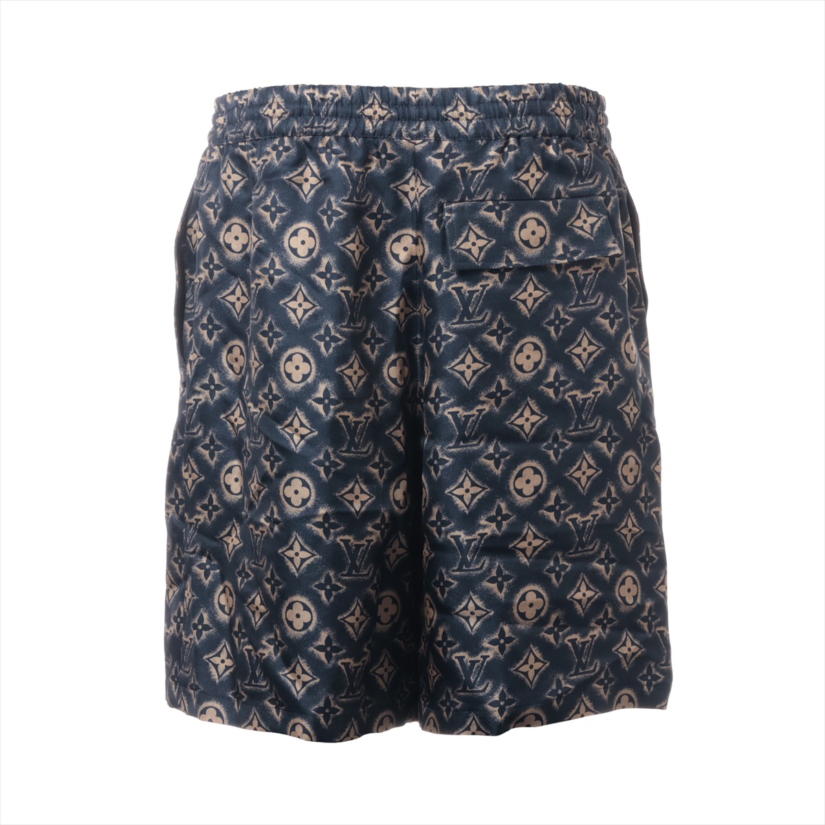 ヴィトン 23AW シルク ショートパンツ 50 メンズ ネイビー