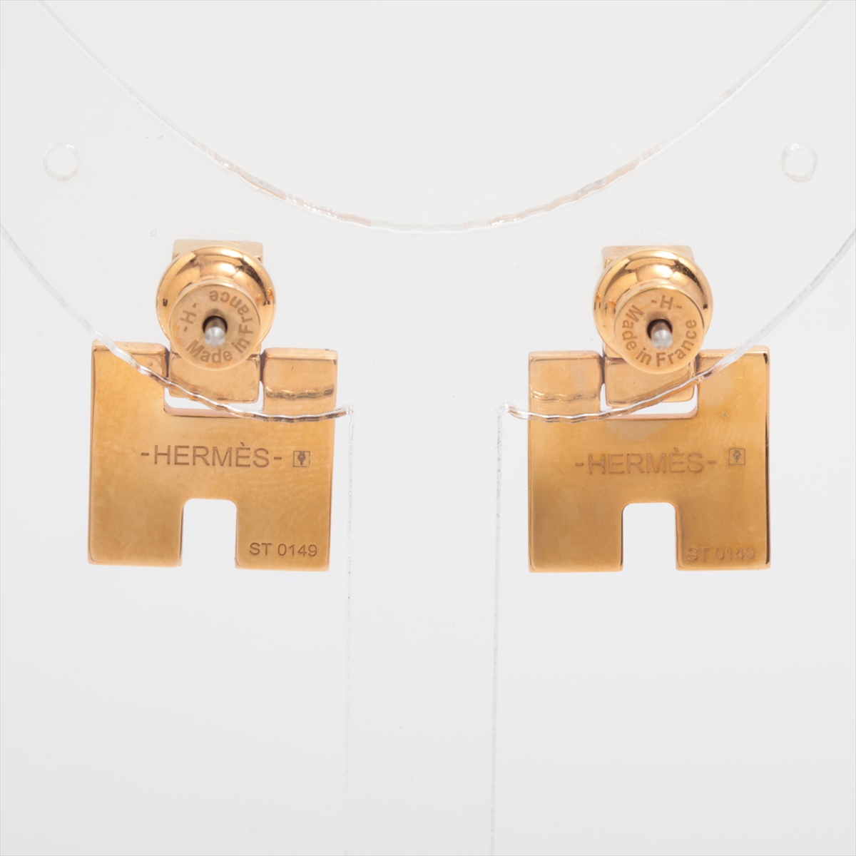 HERMES エルメス ピアス アイリーン メタル ラッカー ピンク