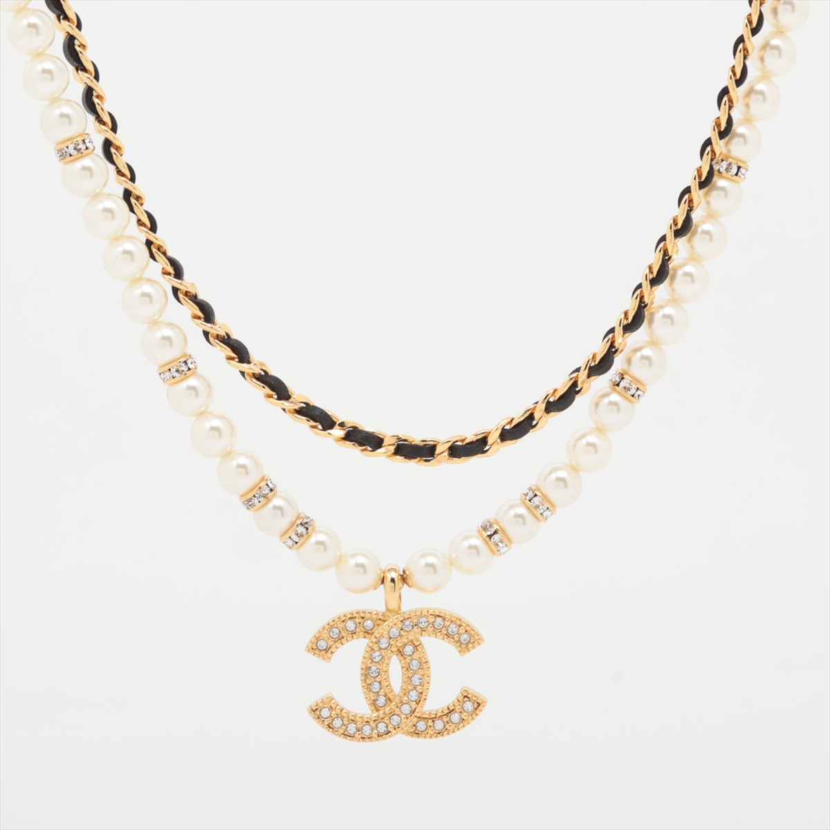 CHANEL シャネル ネックレス パール ゴールド ロゴ CHANEL パール ゴールド ネックレス