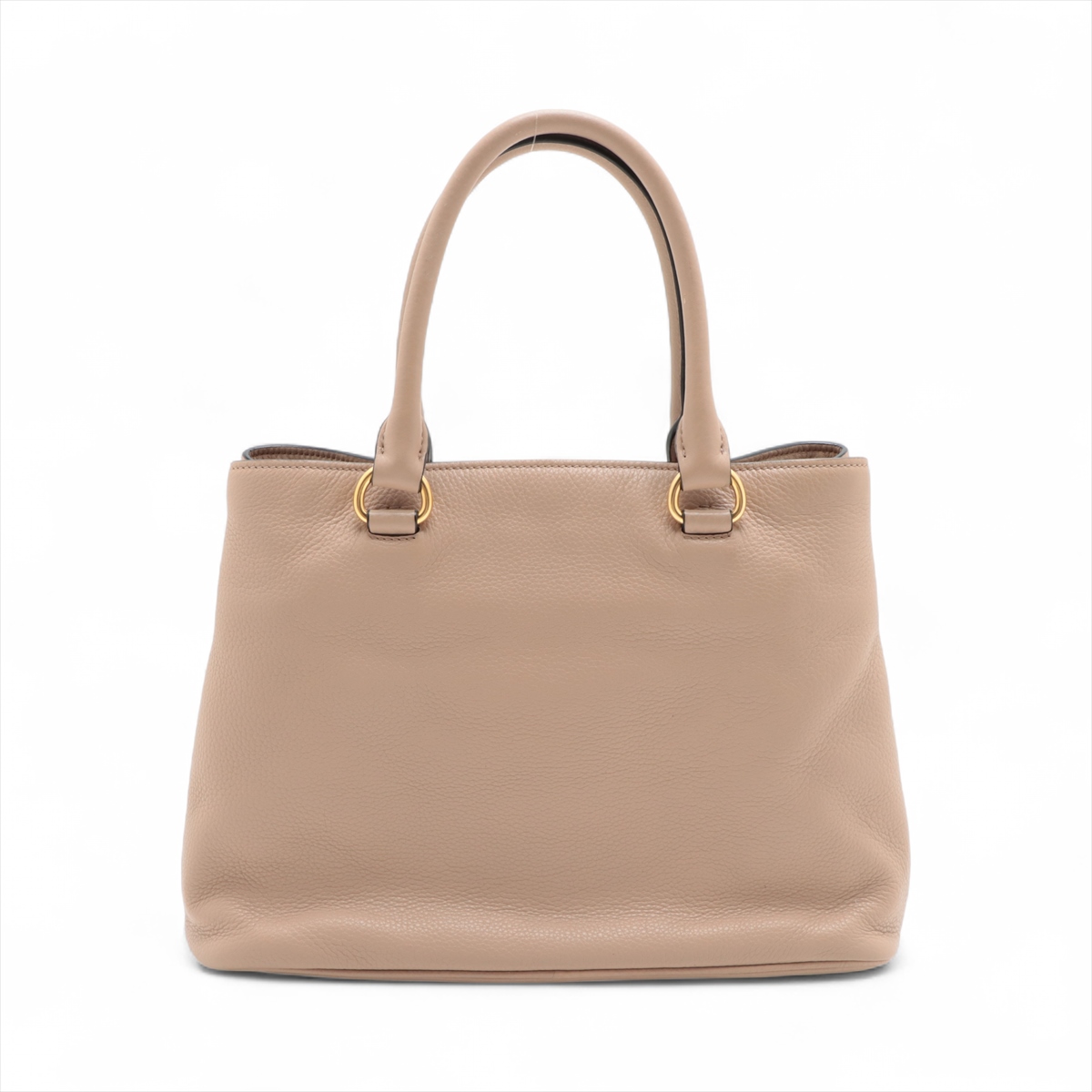 美品工房】極美品 PRADA（プラダ）レザー ハンドバッグ ベージュ系