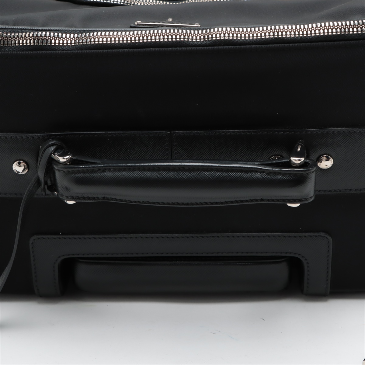 【PRADA】キャリー レザーバッグ ブラック プラダ ブリック Re-Nylon xサフィアーノレザー バッグ
