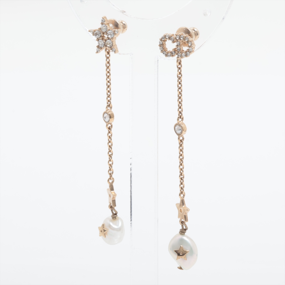 極美品］ディオール SHINY-D 淡水パール ロングピアス ライン
