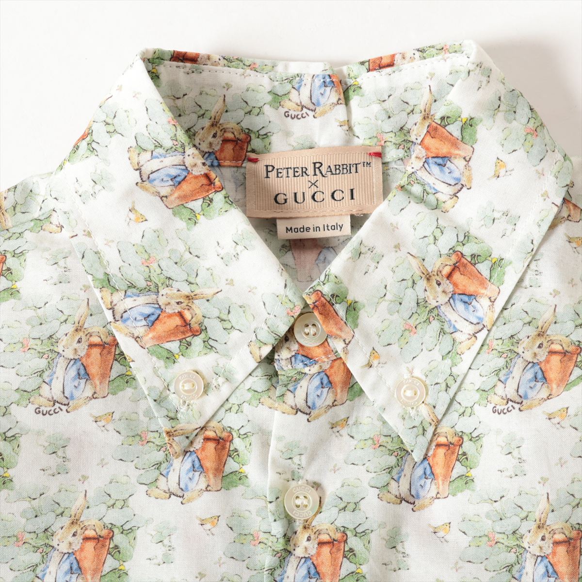 キッズ♪【国内発送★ピーターラビット×GUCCI】コットン シャツ 国内発送☆ピーターラビット×GUCCI】プリント ドレス ロゴ