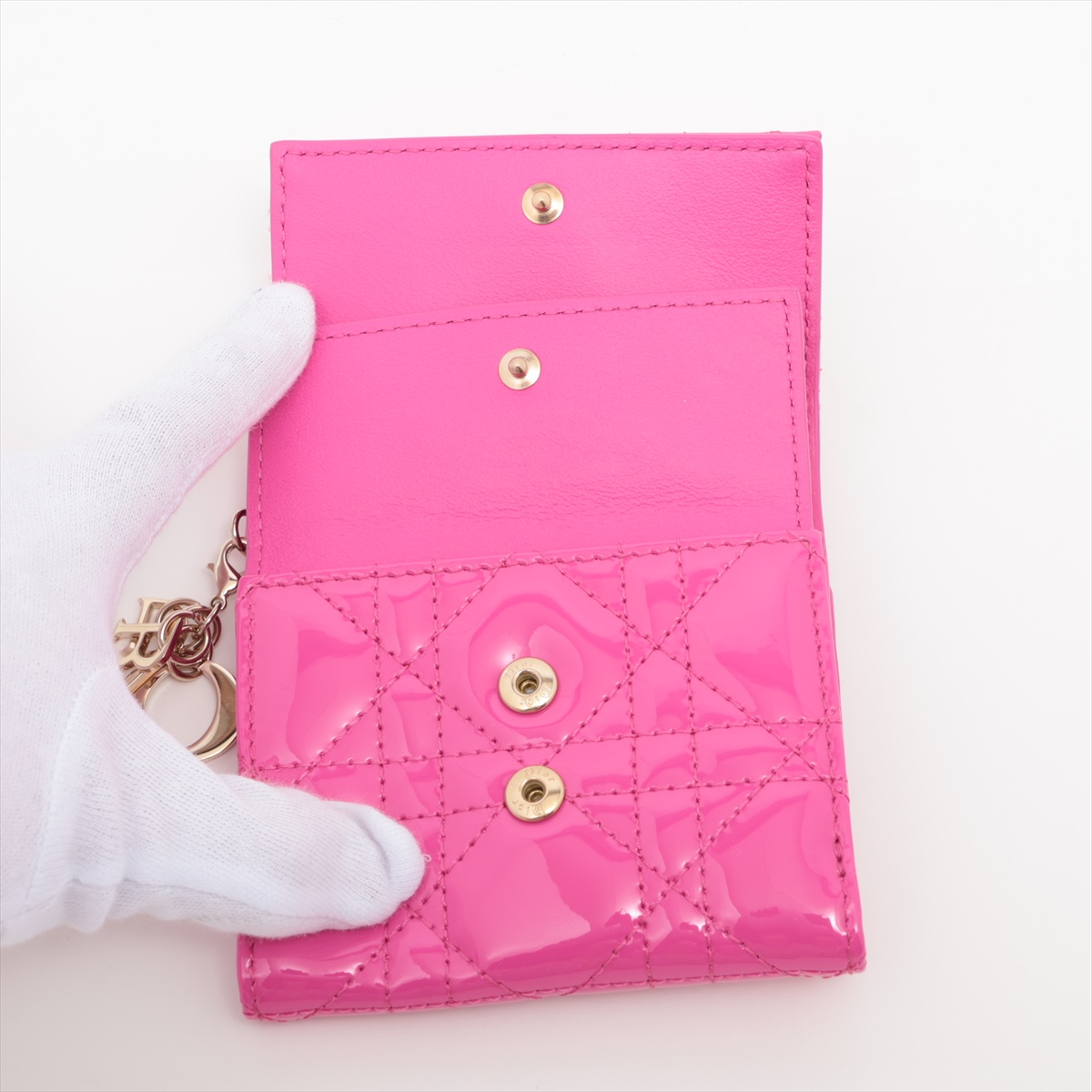 ∞直営買付∞ディオール■カナージュパテントウォレット Dior - ディオール カナージュ 長財布 チェーン ウォレット