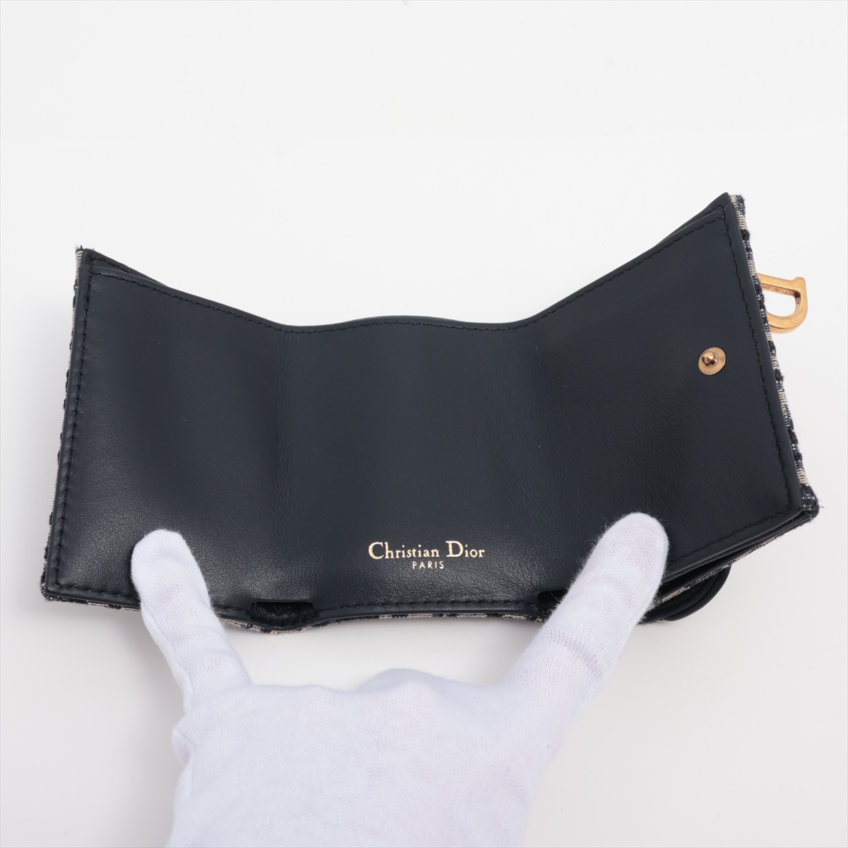 ディオール サドル ロータス ウォレット オブリーク キャンバス Christian Dior ディオール 財布 レディース ブランド 三つ折り
