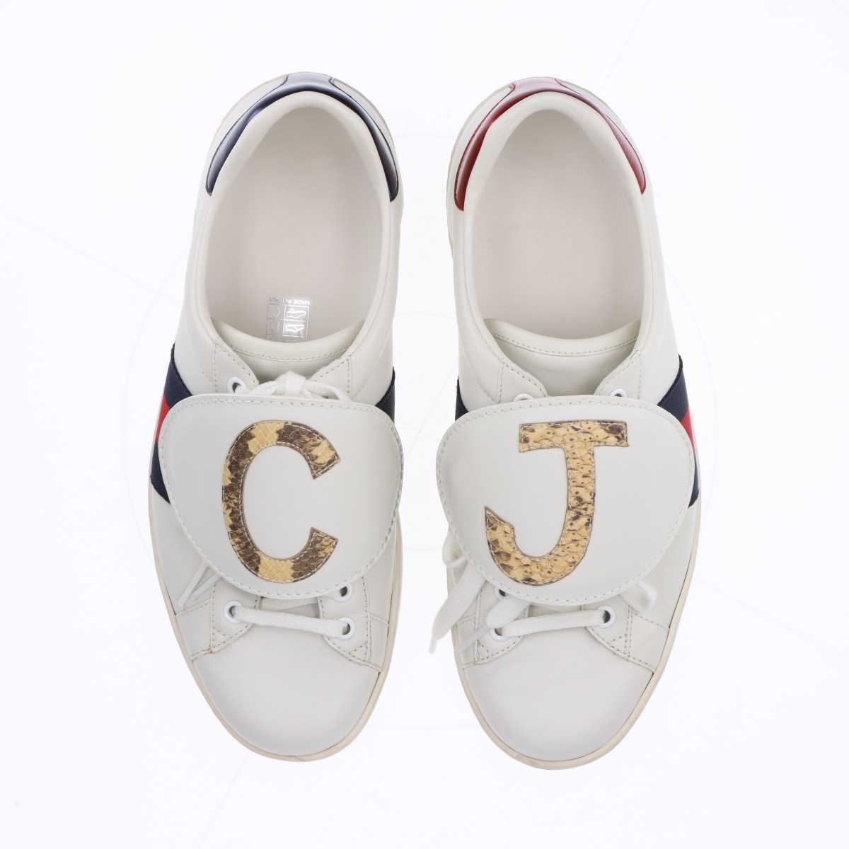 GUCCI メンズ Ace エース ウェビングライン レザー ホワイト エース〕ウェブ ストライプ メンズ スニーカーホワイト レザー