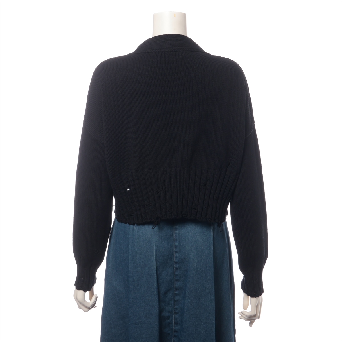 Marni Cotton Cardigan 38 Ladies' Black CDMD0223A2 Damage