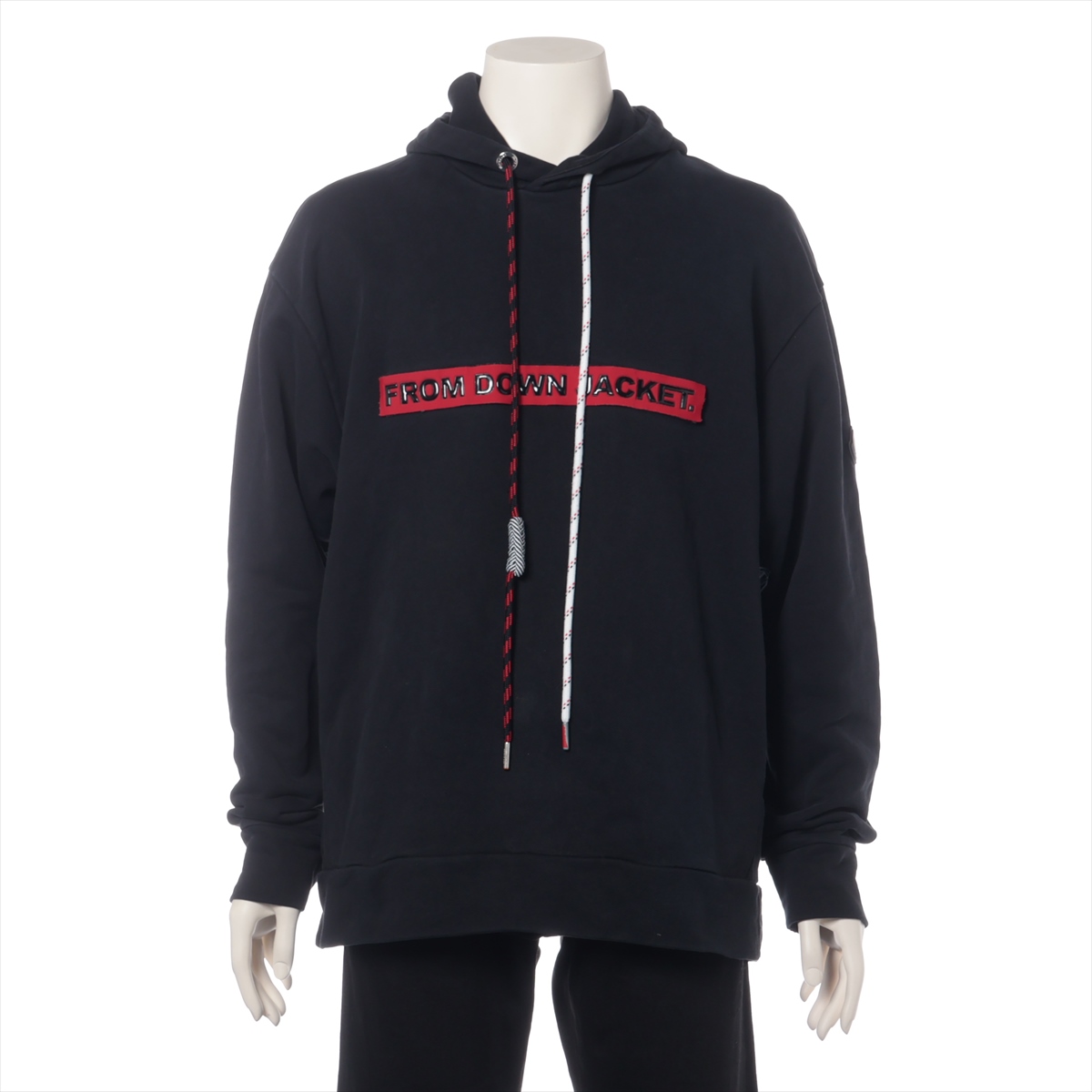 MONCLER モンクレール パーカー フーディー ロゴ 黒 白 ブラック