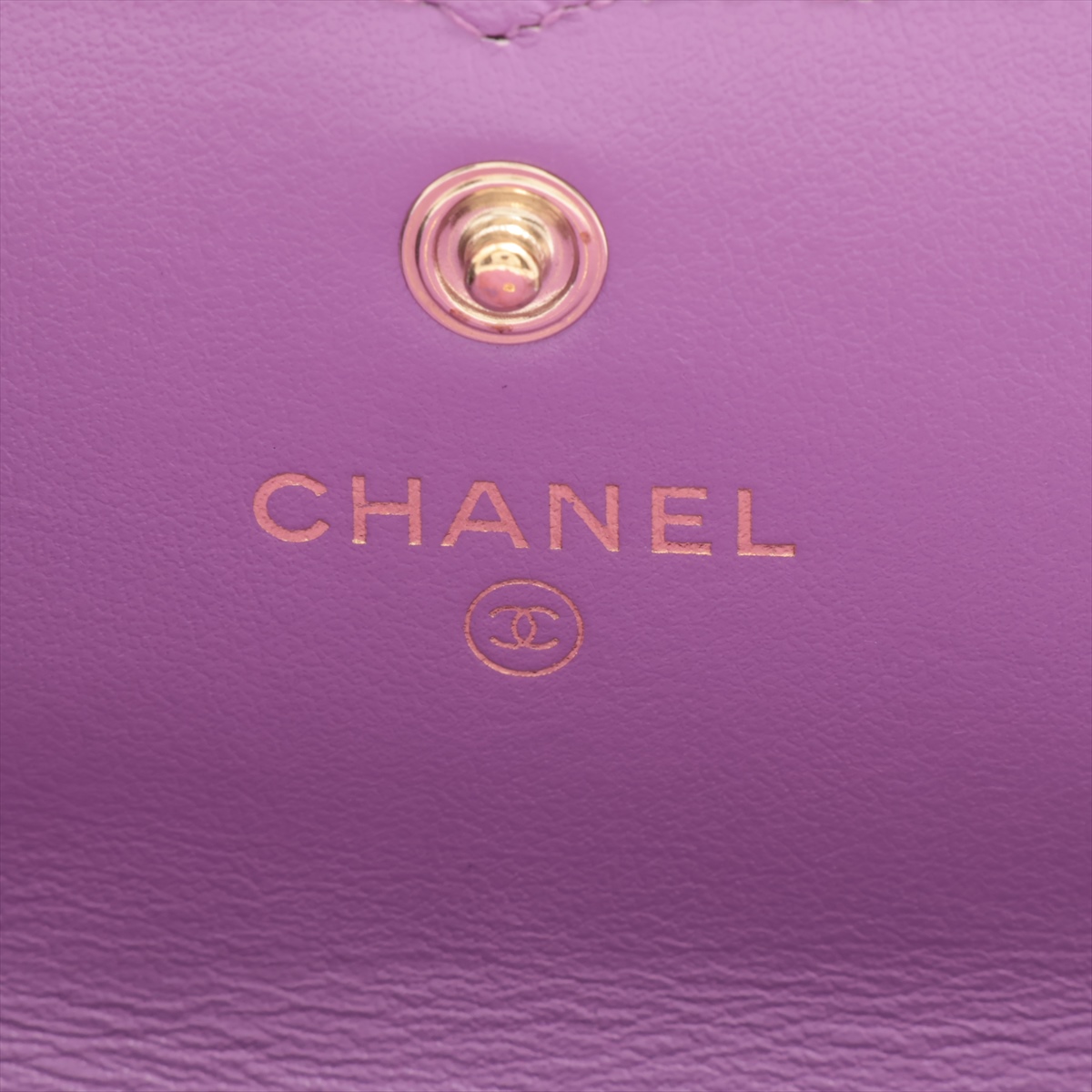 24A限定 パープル CHANEL コイン 折りたたみ キャビア CCロゴ パープル（紫）系 CHANEL(シャネル) コインケース・小銭入れ