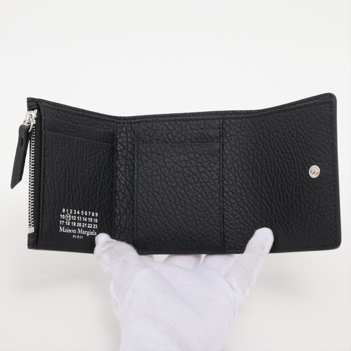 美品 メゾン マルジェラ 4ステッチ 三つ折り財布 コンパクト