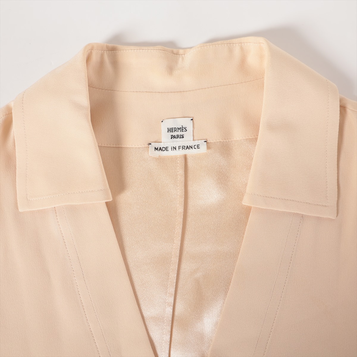 エルメス 21SS シルク シャツ 40 レディース ベージュ 16-7602