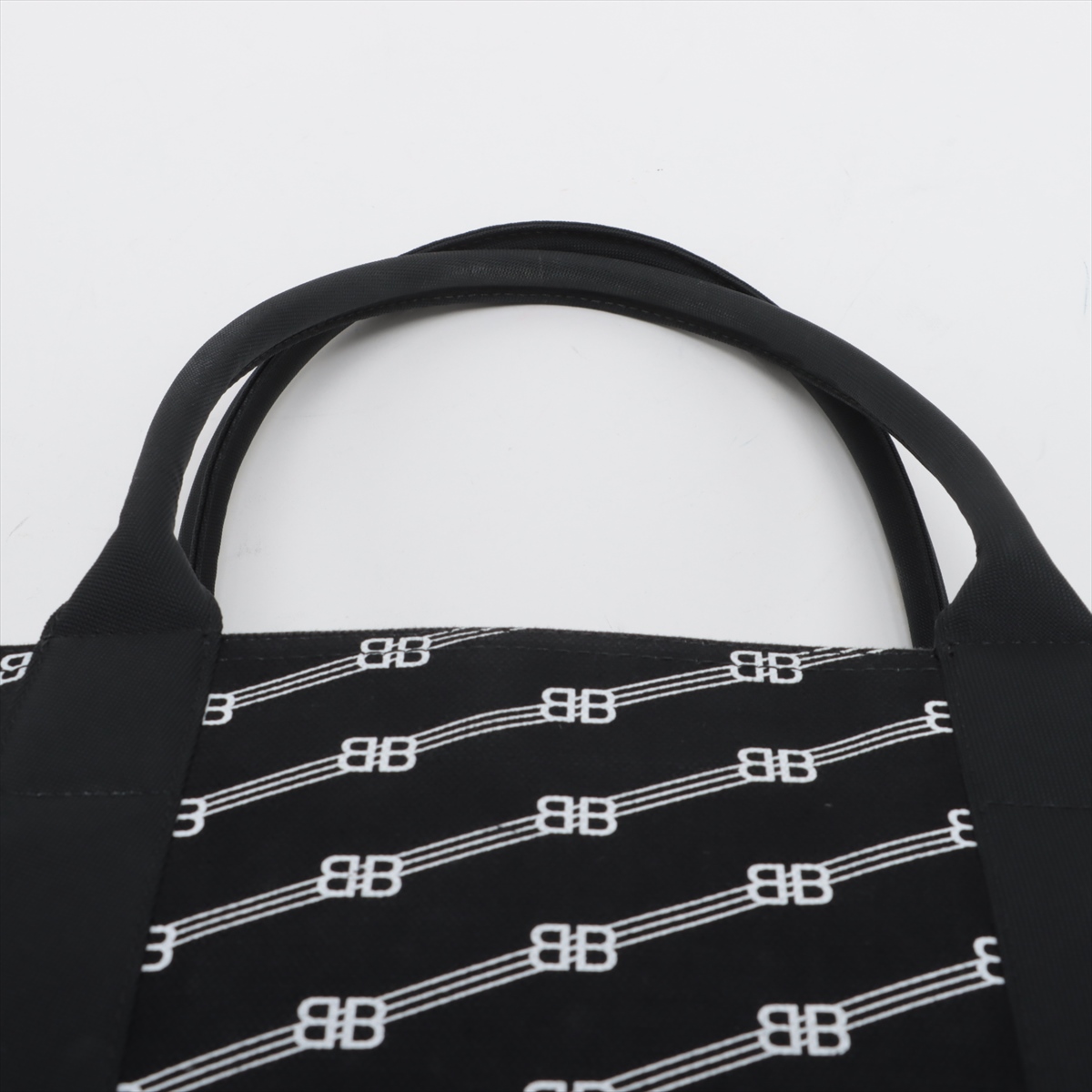 【美品】バレンシアガ　トートバッグ　BB　モノグラム　トレードS　キャンバス　黒 美品】バレンシアガ トートバッグ BB モノグラム トレードS