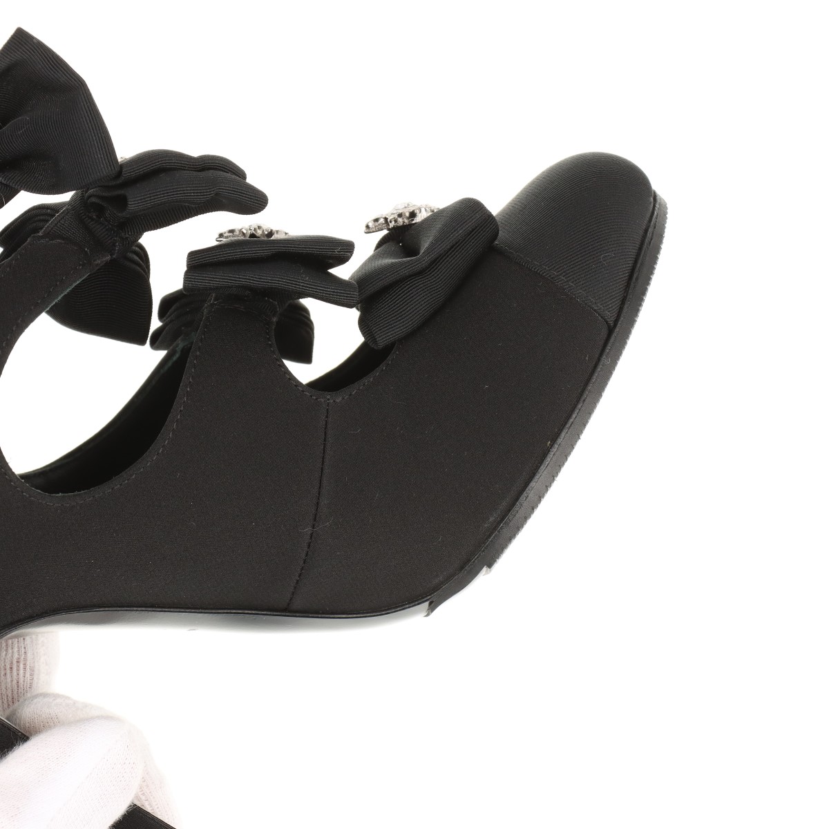 Chanel Coco Mark Satin Pumps 36 1/2 Ladies' Black G30944 | eBay