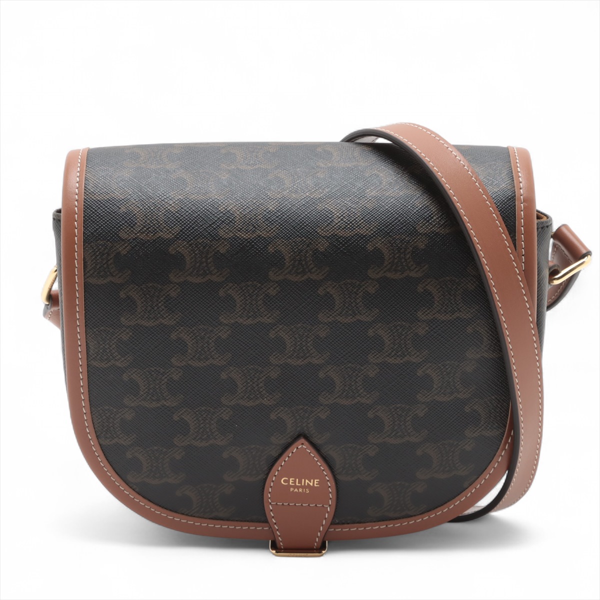 NEW◆CELINE◆トリオンフ ミディアム レザー ショルダーバッグ セリーヌ トリオンフ ファルコ ミディアム PVCxレザー