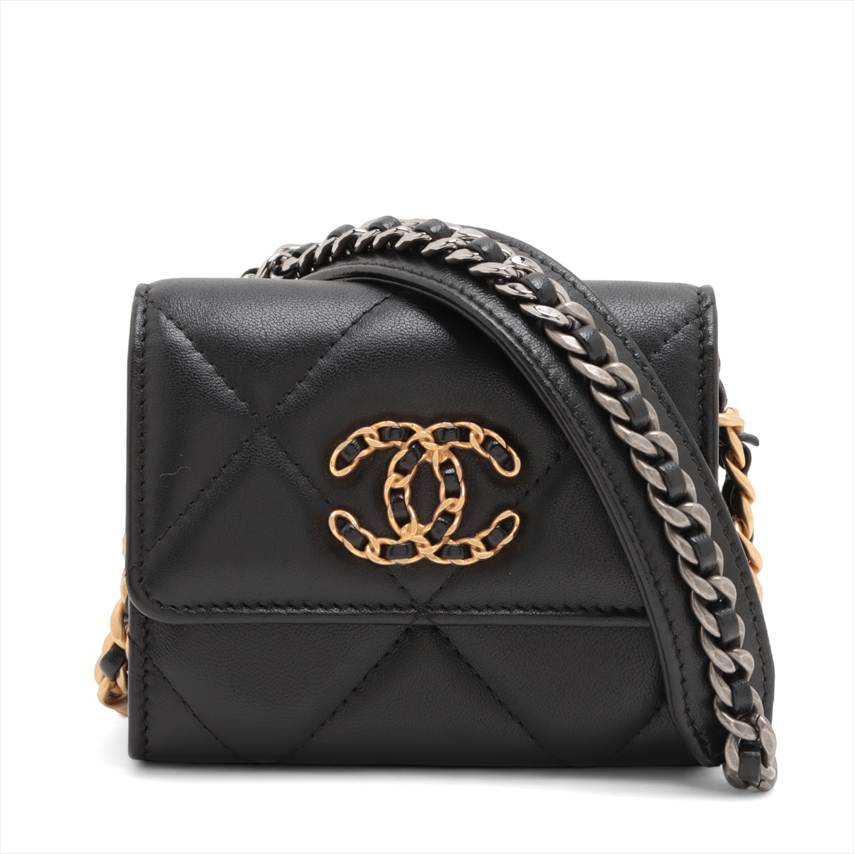 CHANEL 希少 サテン ミニマトラッセ 6連チェーン ラインストーンΩ