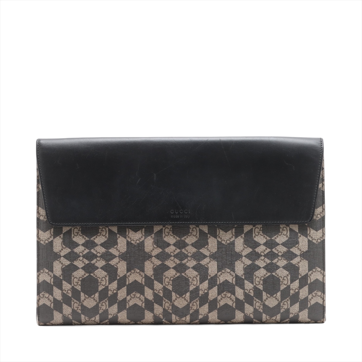 ✨美品✨GUCCI クラッチバッグ GG レザー PVC ブラウン ベージュ A3755469.JPG