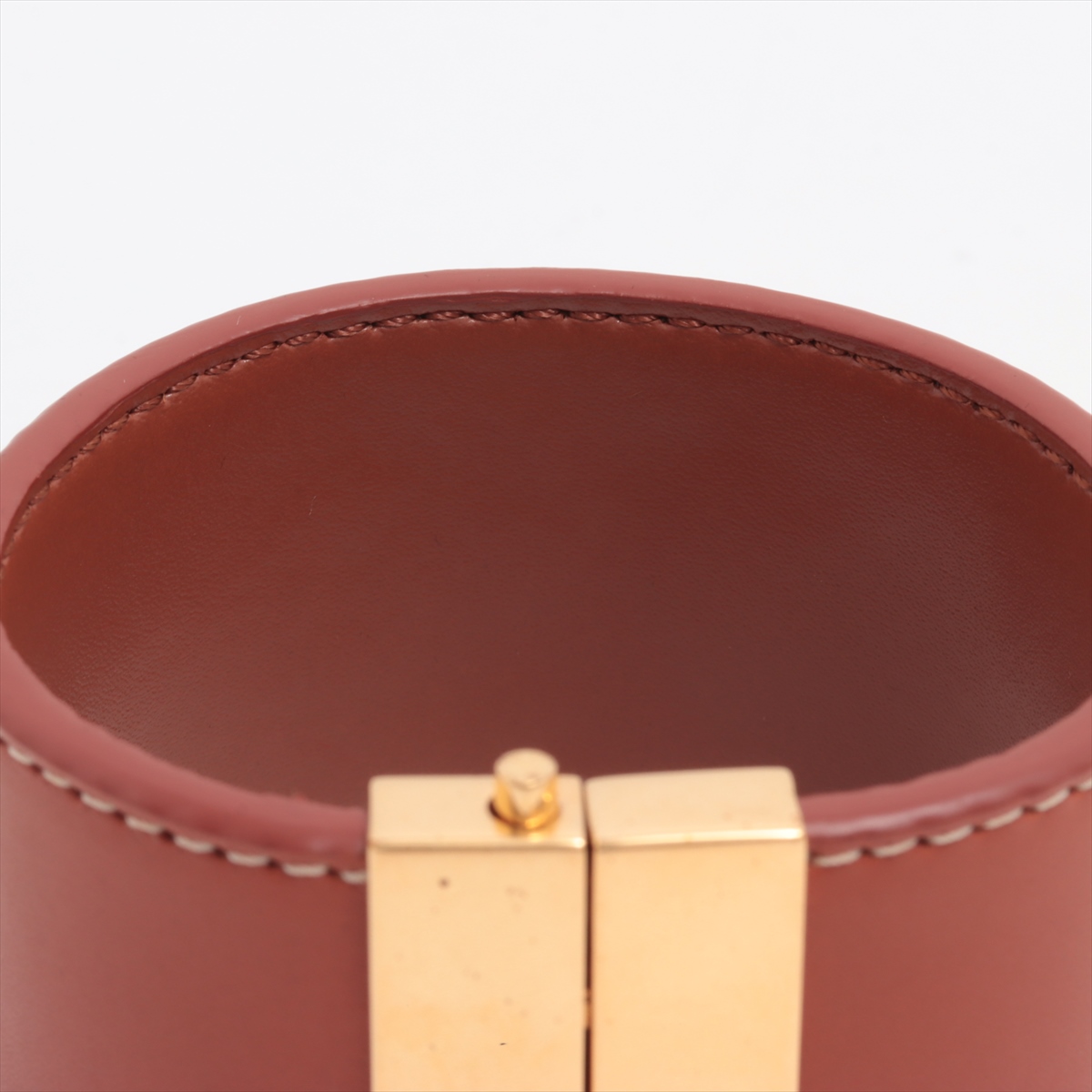 CELINE バングル ブラウン レザー MADE IN ITALY