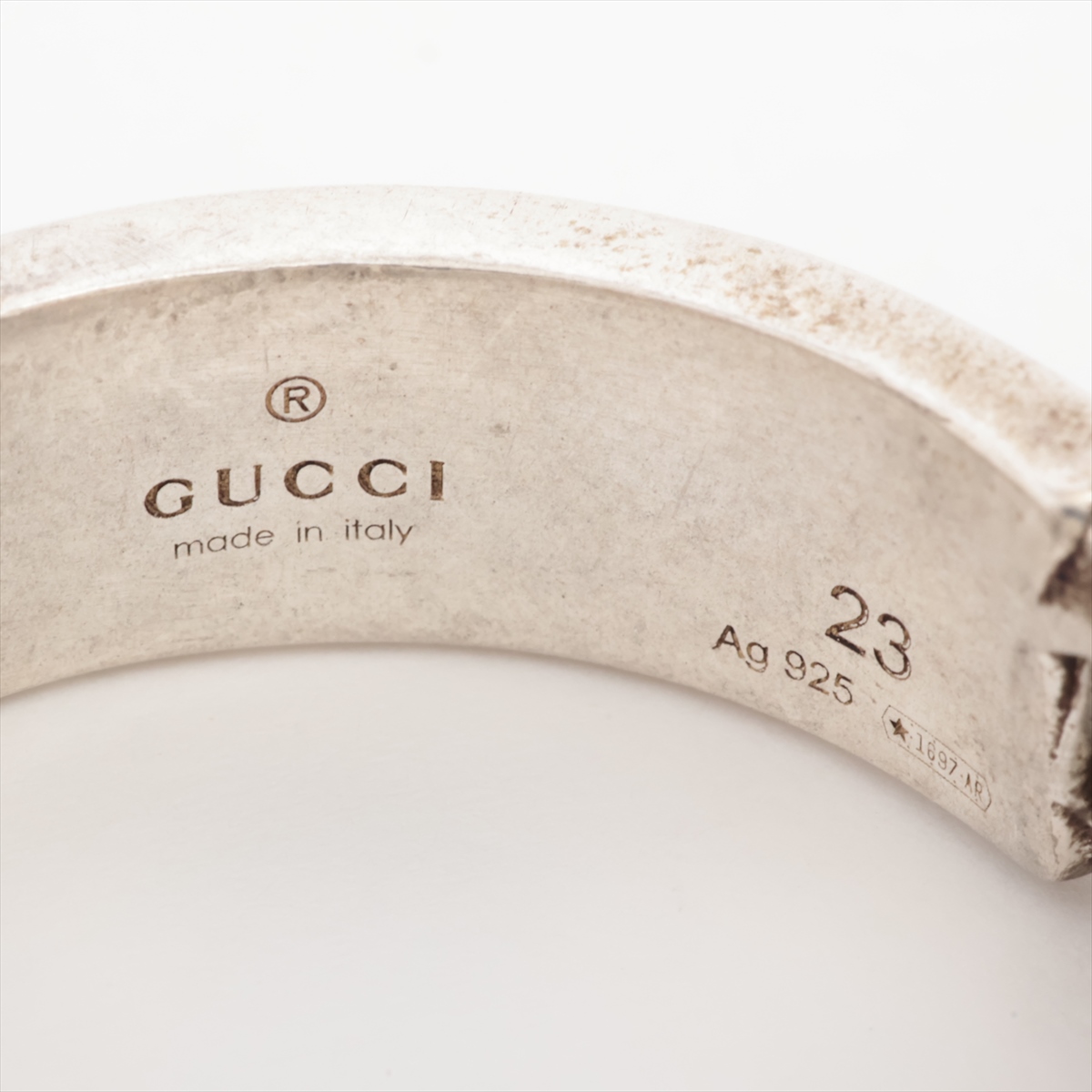 グッチ チェーン リング 23 925 8.1g グリーン A3759057｜中古