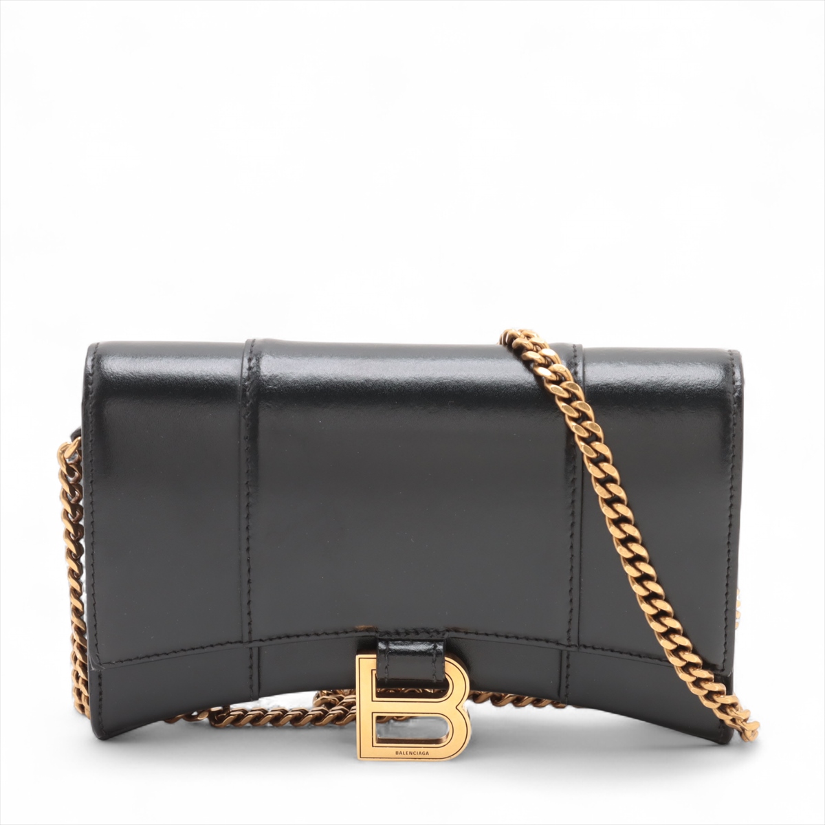 BALENCIAGA｜ (656050 1QJ4M 1000) Women's Hourglass Wallet On Chain in Black | Balenciaga CA