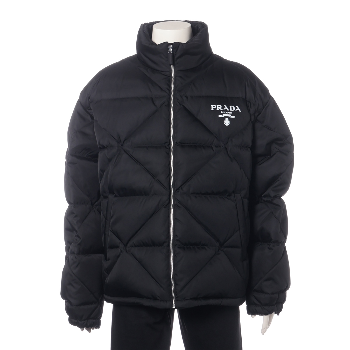 SACAI フレアスリーブ スタンドカラーダウンジャケット ブラック