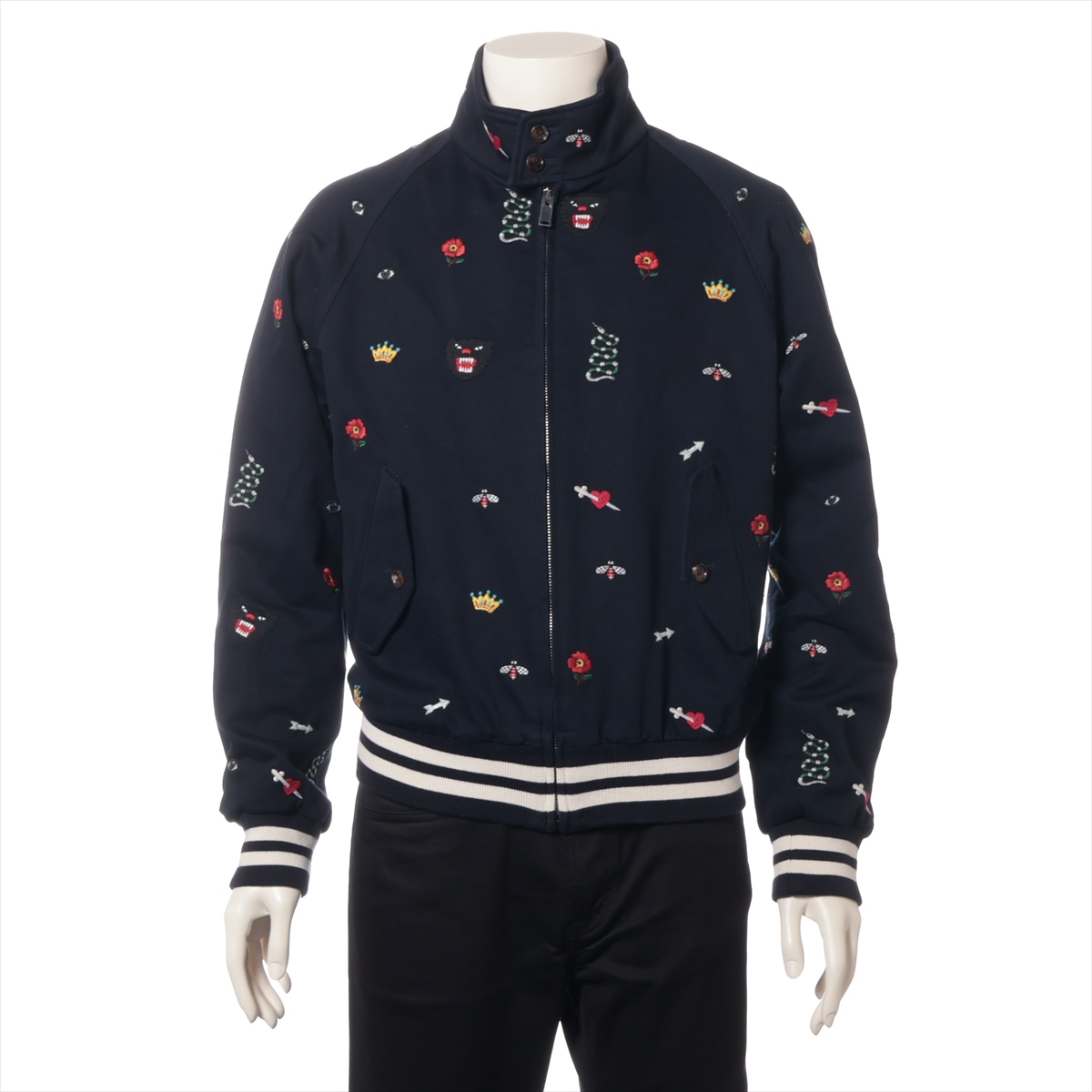 グッチ 18年 シルク×ポリエステル キルティングジャケット 44