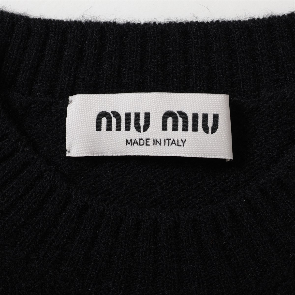 ミュウミュウ 23AW ウール ニット 36 レディース ブラック