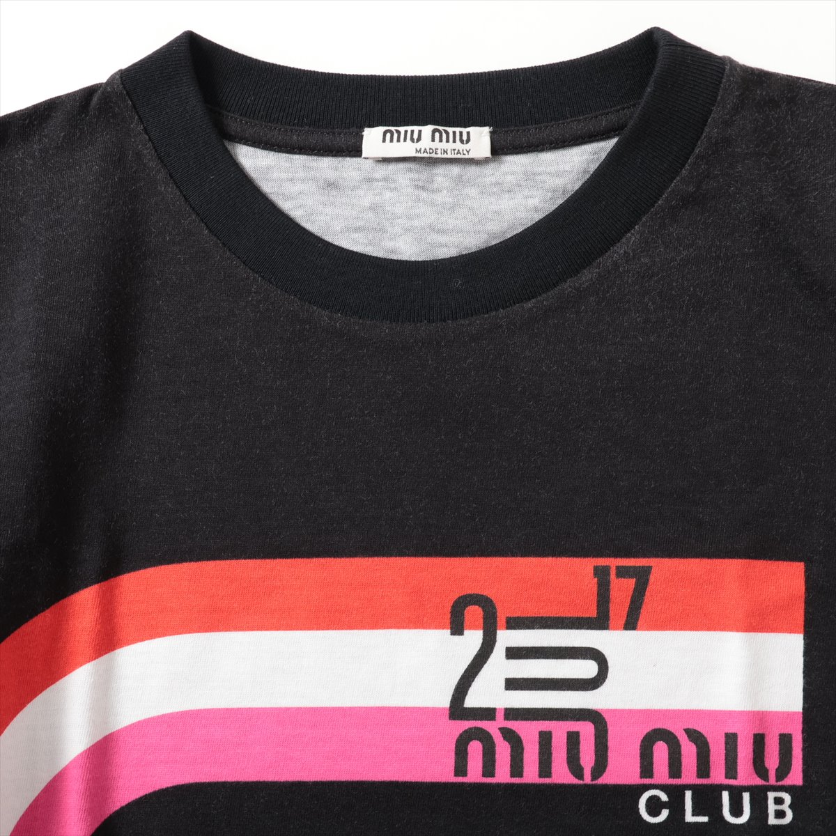ミュウミュウ 17年 コットン Tシャツ XS レディース ブラック
