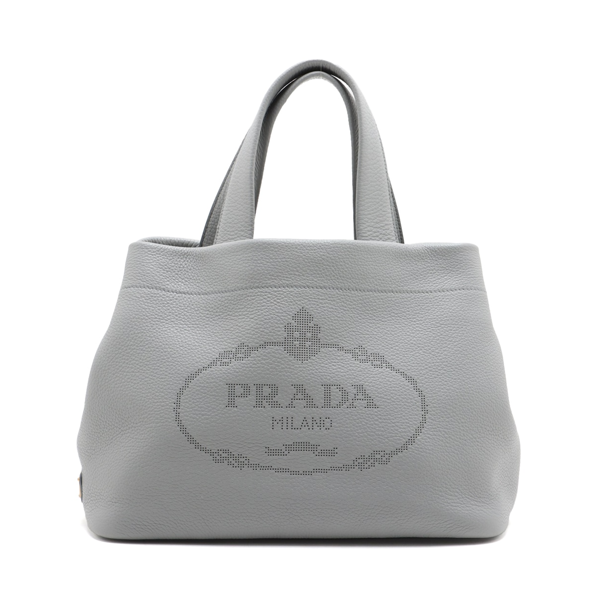 PRADA グレー レザートートバッグ