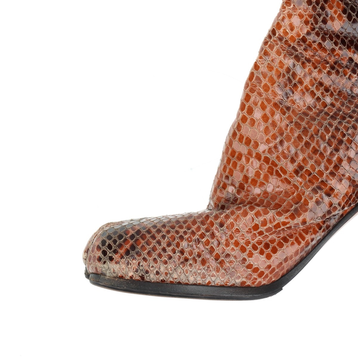 Amazon | [メゾン マルジェラ] Python Print Leather Ankle Boot