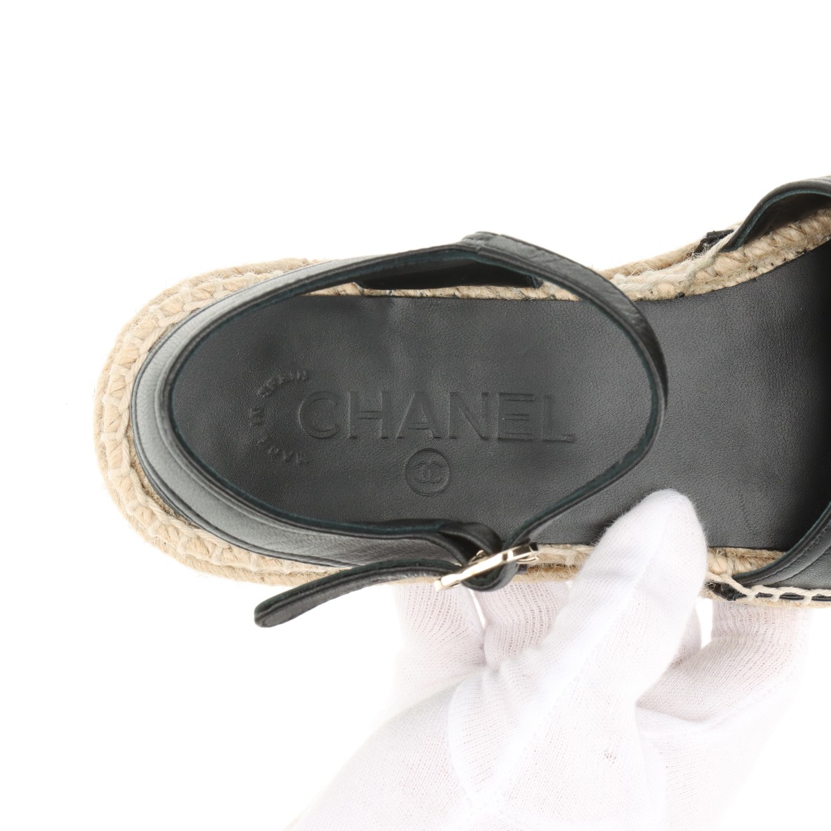 CHANEL シャネルサンダル  ココマーク 37 レザー エスパ サンダル シャネル ココマーク 20S レザー サンダル 37C レディース