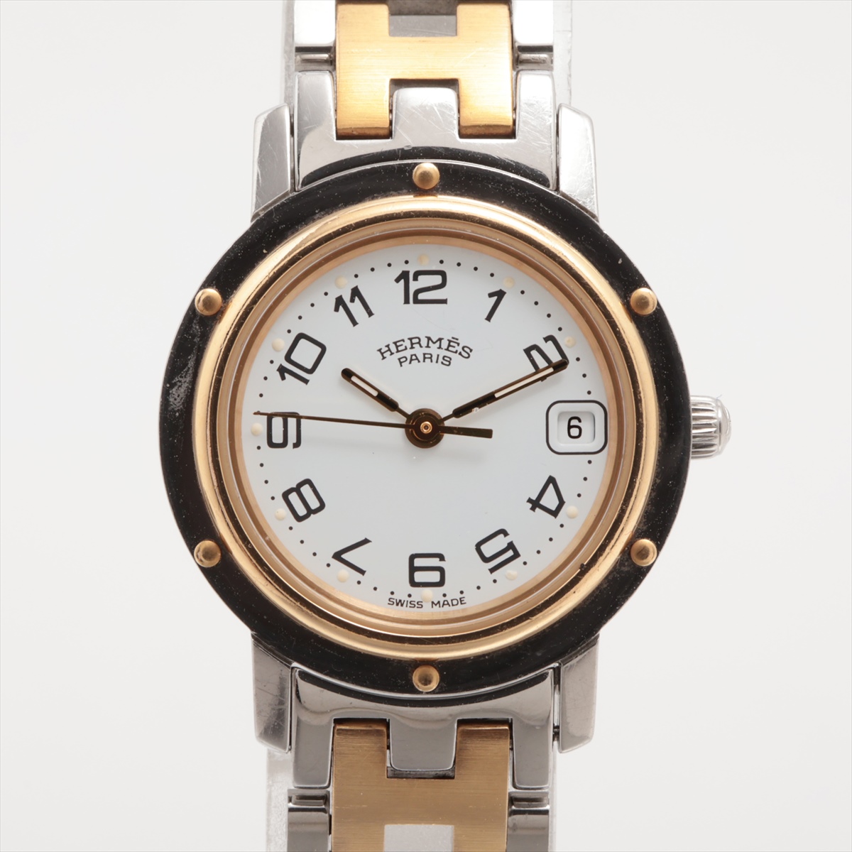 エルメス HERMES クリッパー CL4.210 クオーツ 仕上済 美品