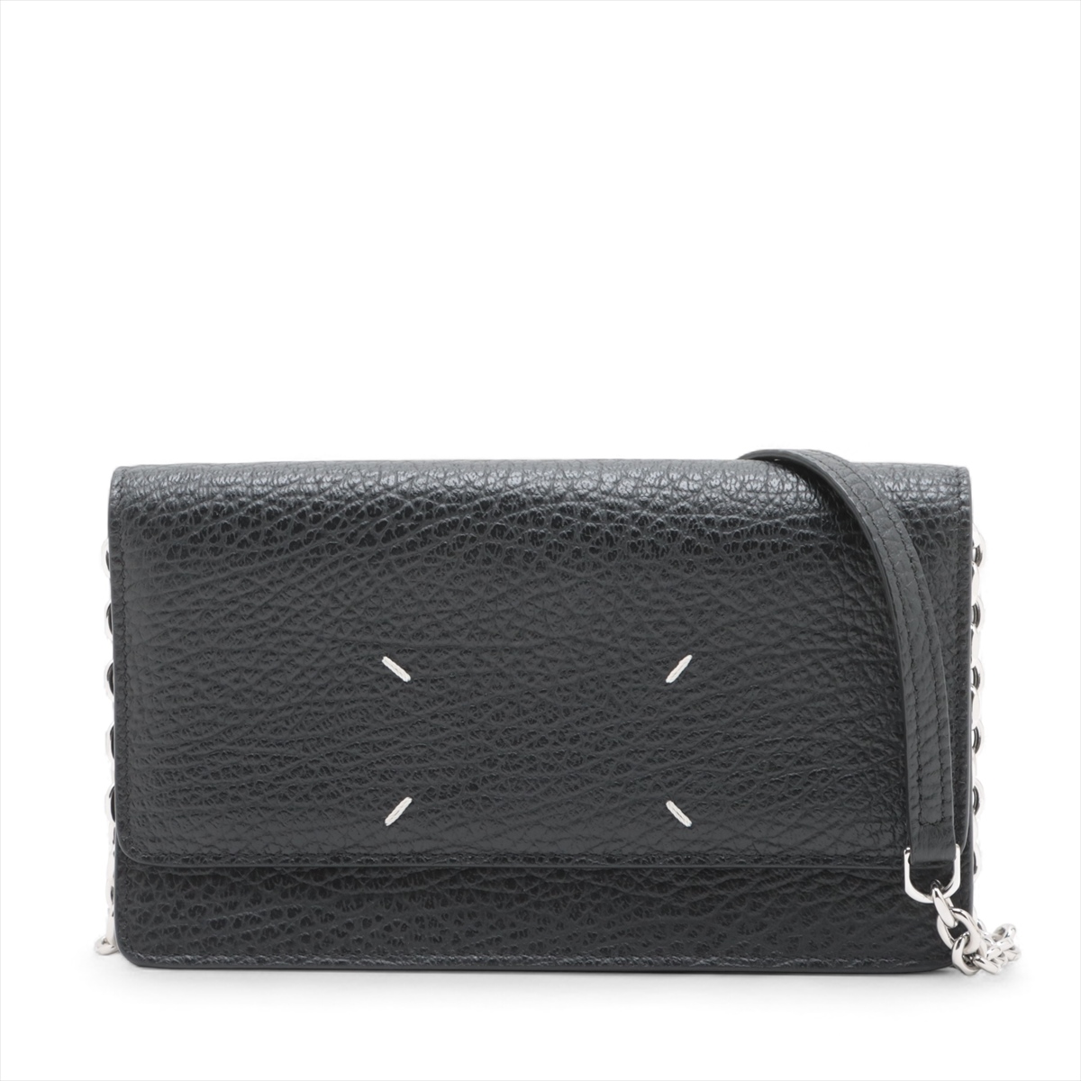 Maison Margiela 4 stitches Leather Chain Wallet Black | eBay