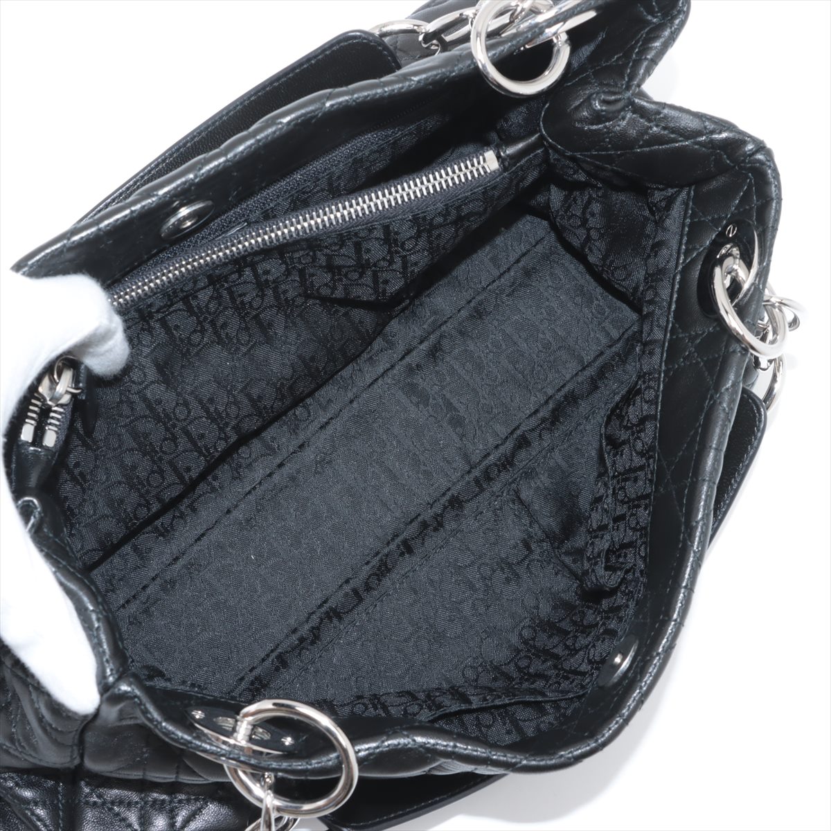 【出会えた一点物】DIOR カナージュチェーンハンドバッグ Christian Dior クリスチャンディオール チェーントートバッグ