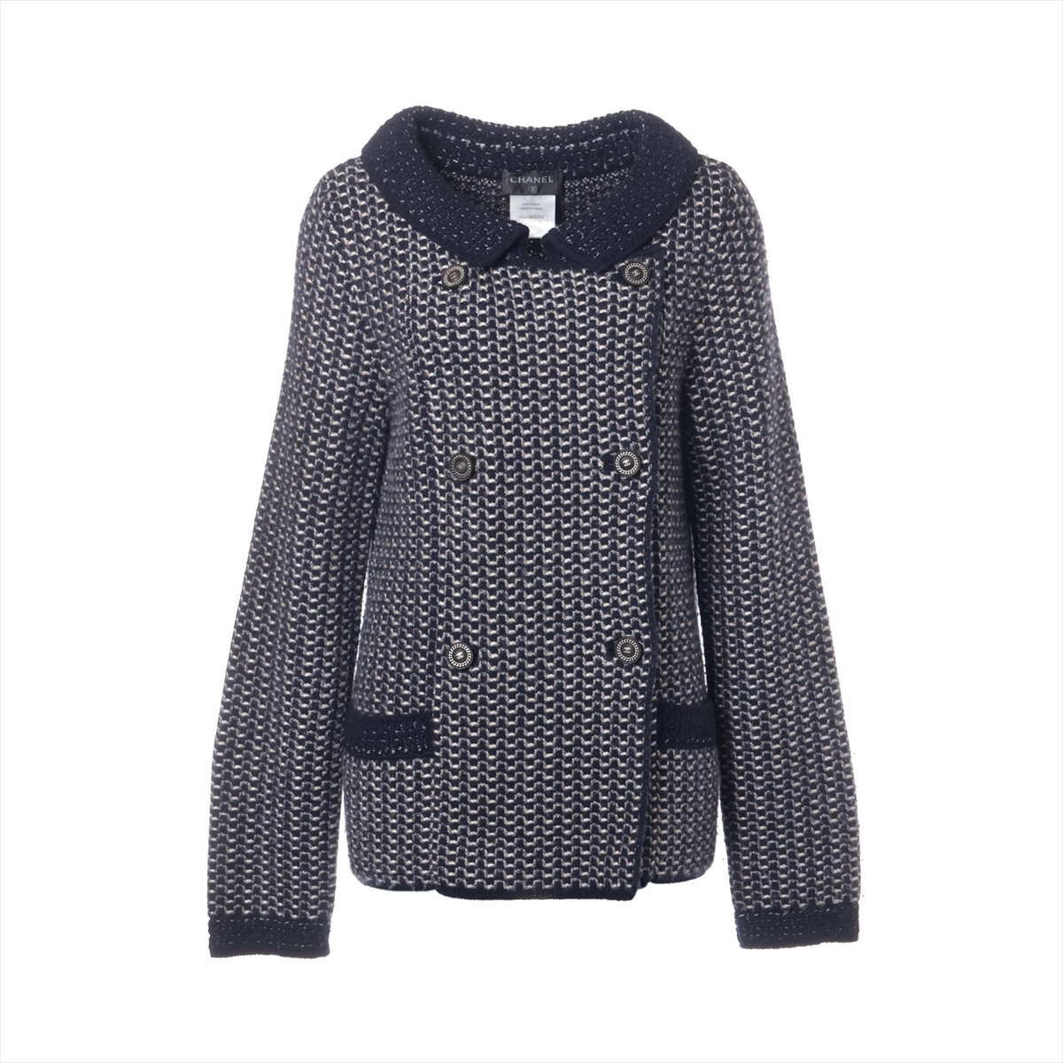 シャネル ココボタン P44 カシミヤ ニットジャケット 40