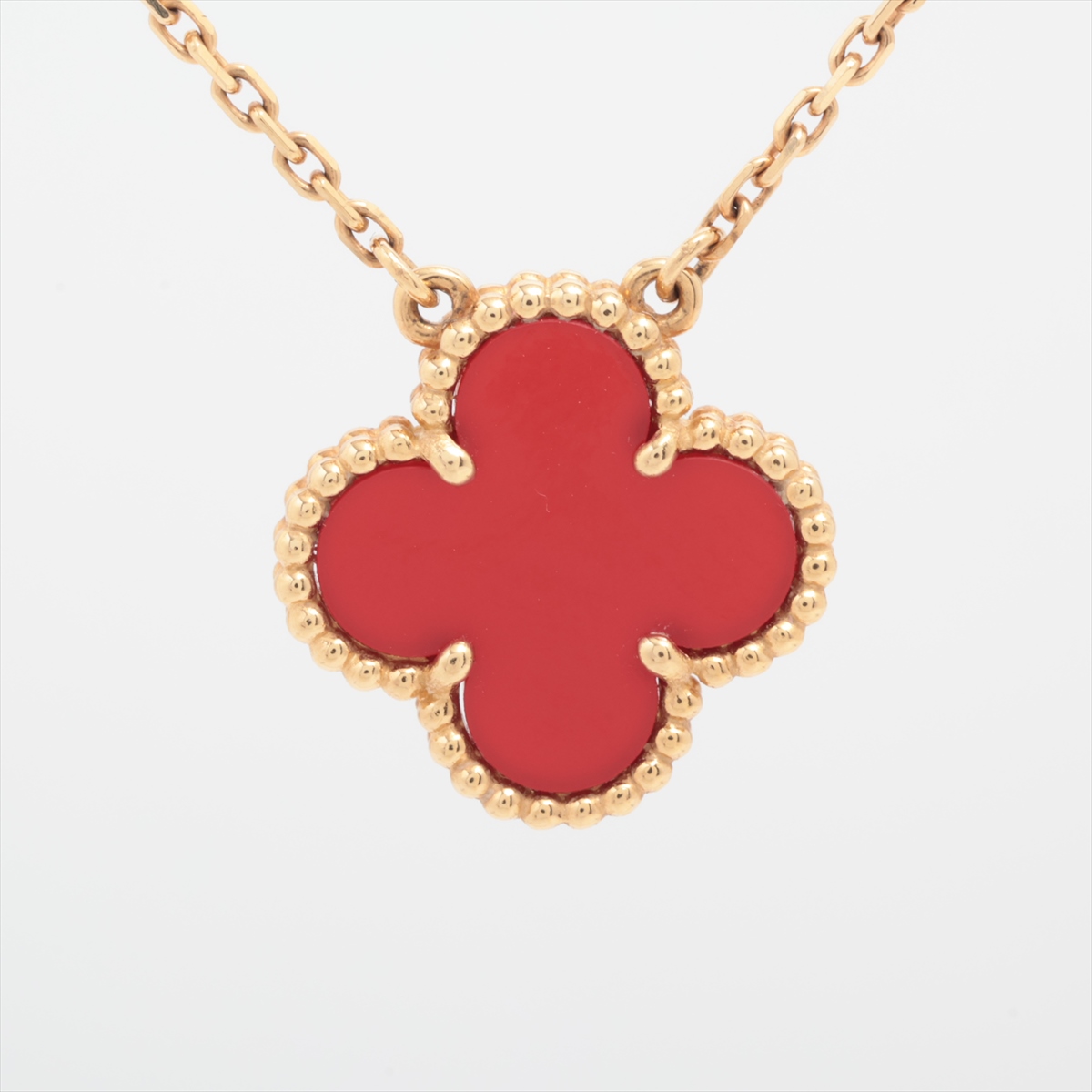 VCA ヴィンテージ アルハンブラ ペンダント カーネリアン YG Van Cleef & Arpels ヴィンテージ アルハンブラ ネックレス