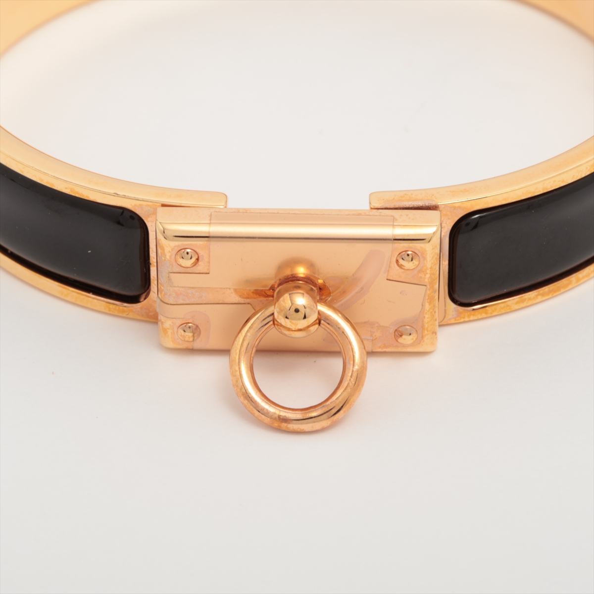 エルメス HERMES クリックH PM オレンジXゴールド GP エナメル