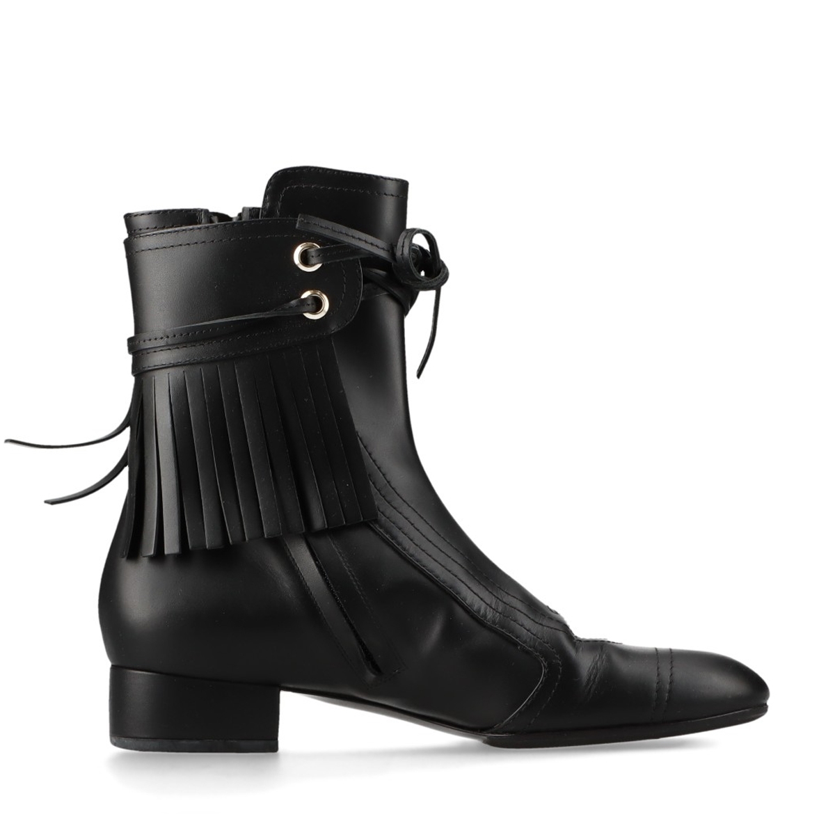 超美品・23cm】 CHANEL パッチワーク サイドジップ ショートブーツ