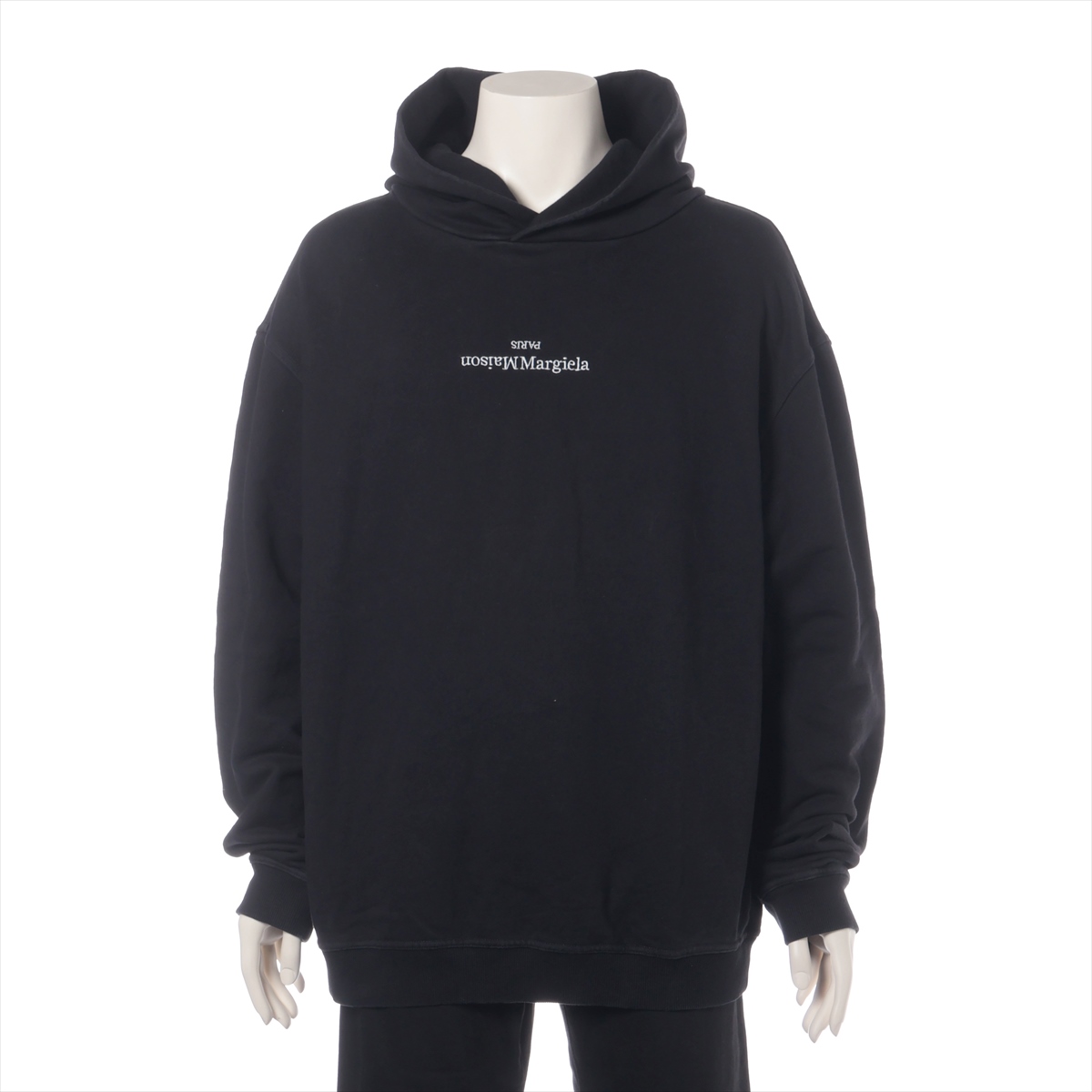 正規店買付【Maison Margiela】ブラック コットン パーカー メゾンマルジェラ 21AW コットン パーカー 48 メンズ ブラック