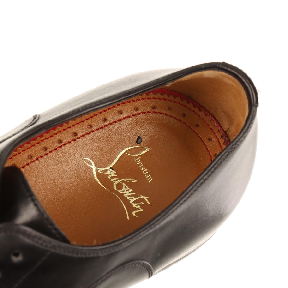 未使用美品✨ルブタン　スパイクエナメルレザーシューズ　黒　37 1/2 Louis Spikes ブラック カーフレザー - Shoes - Men - Christian