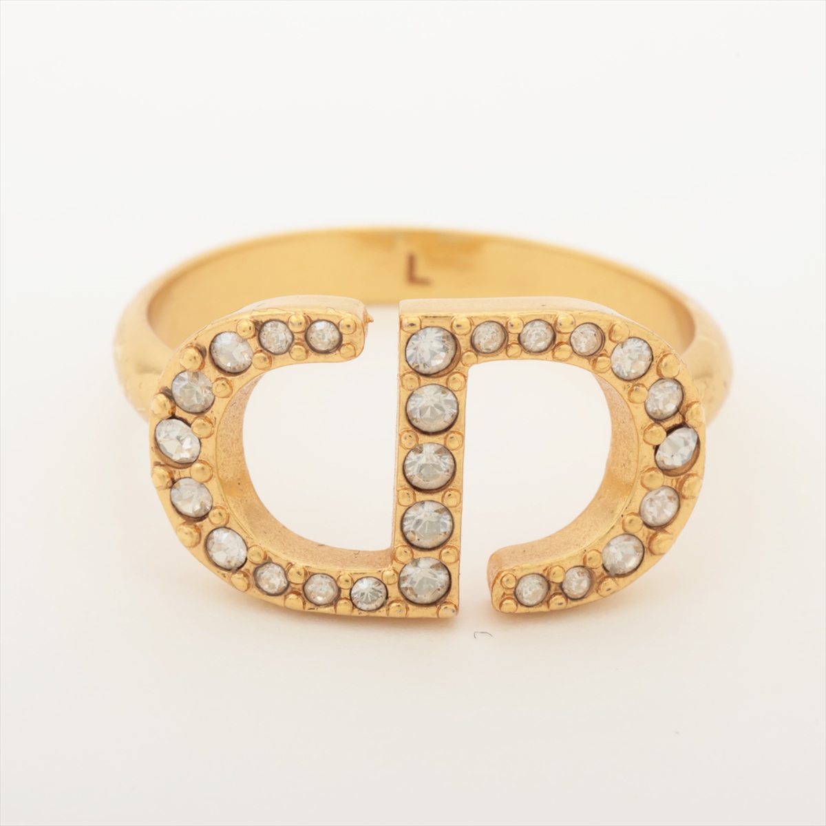 Dior Petit CD Petit CD Ring L GP×Rhinestone Gold | eBay