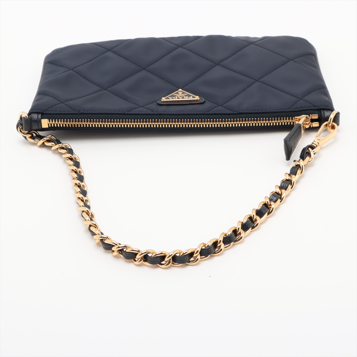 PRADA ポーチ　バニティバッグ　三角ロゴ　ナイロン　テスート　ネイビー PRADA ポーチ バニティバッグ 三角ロゴ ナイロン テスート ネイビー