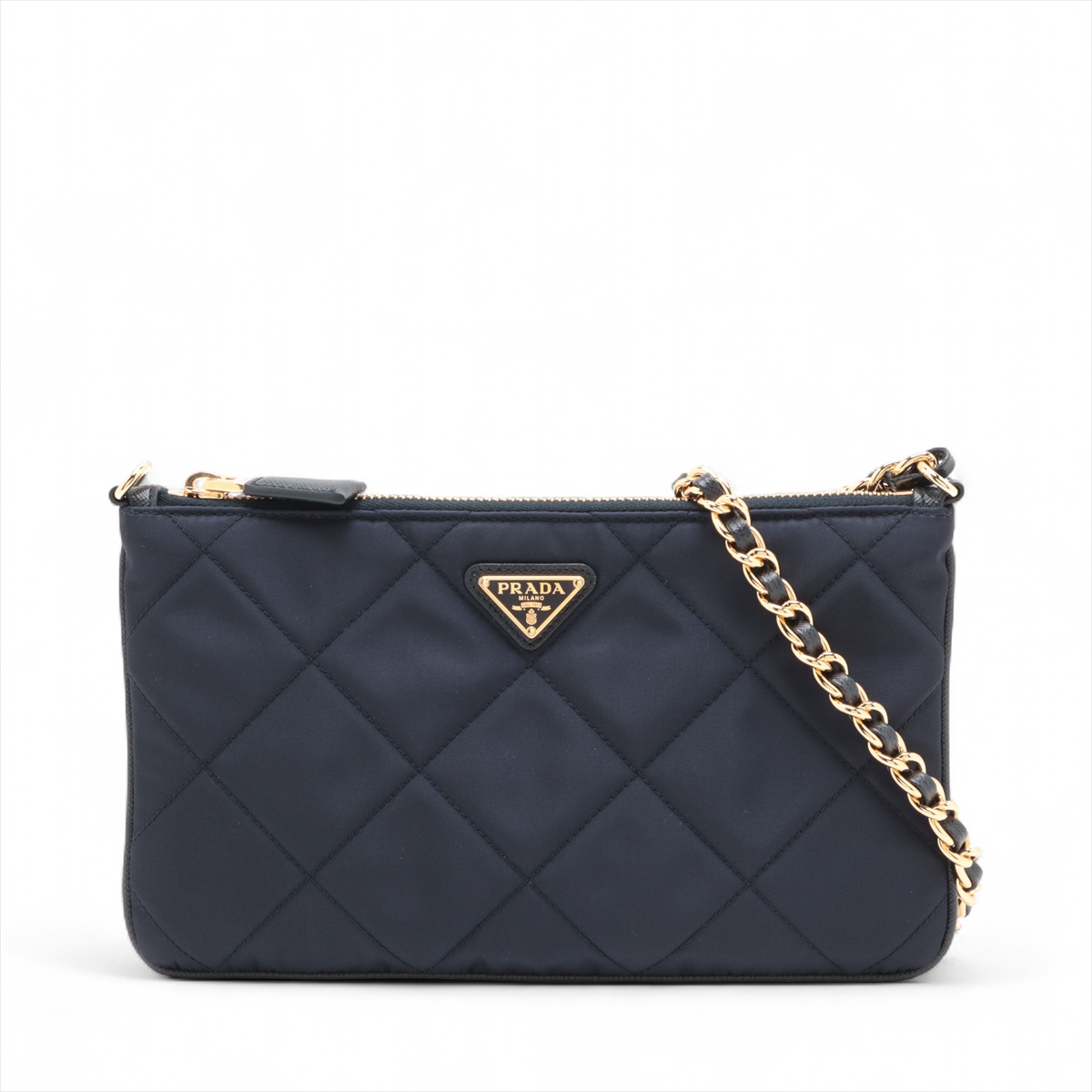 【PRADA】テスート ショルダートートバッグ PRADA プラダ テスート ロゴ型押し ブラック 黒 シルバー金具