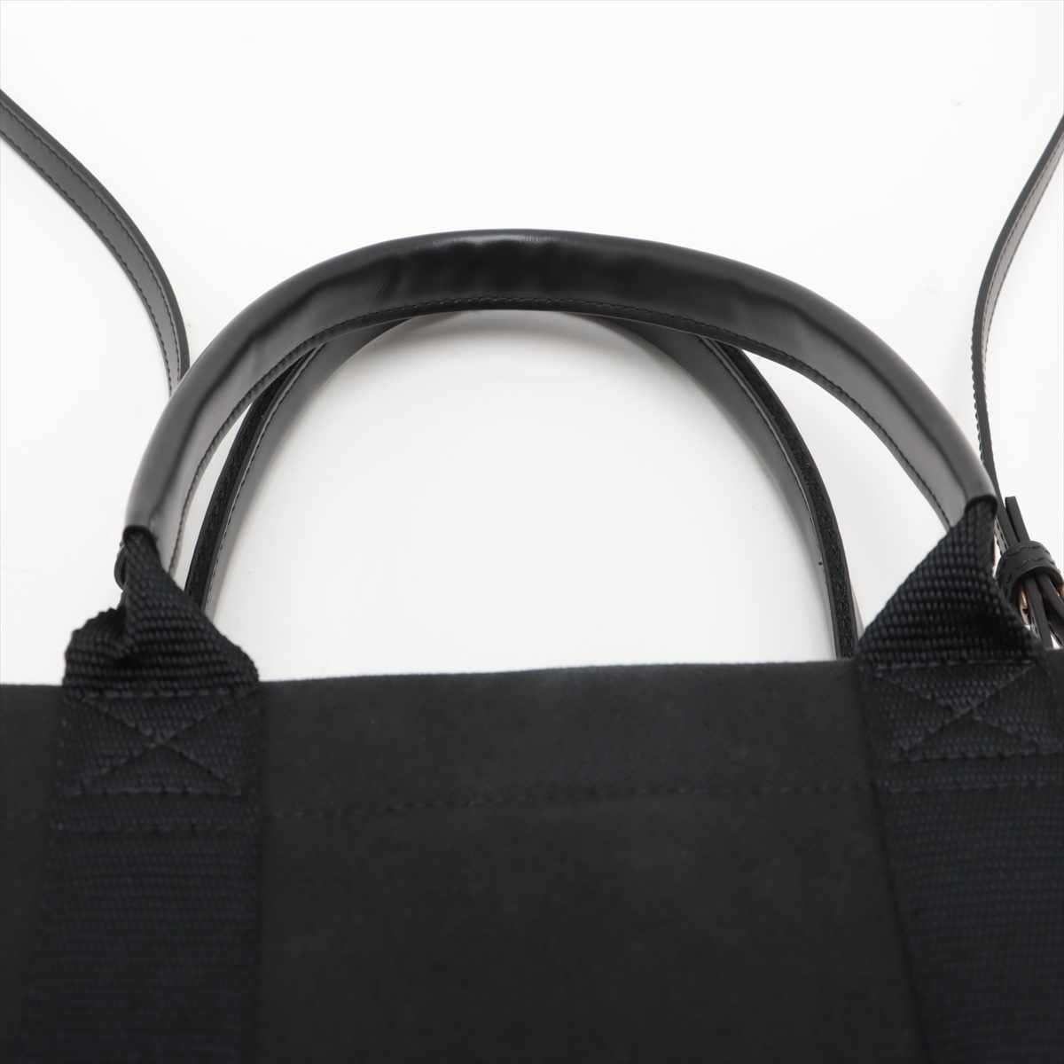 Balenciaga Hardware canvas x leather 2 Way Tote Bag Black