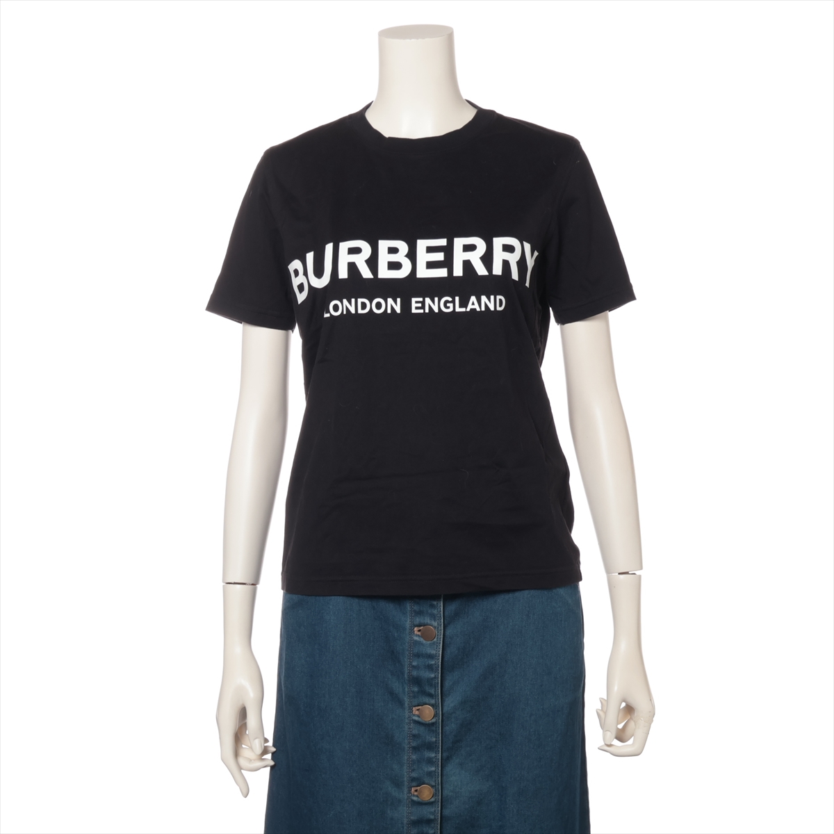 BURBERRY バーバリー チェック柄 ロゴTシャツ 新作 黒 XXL