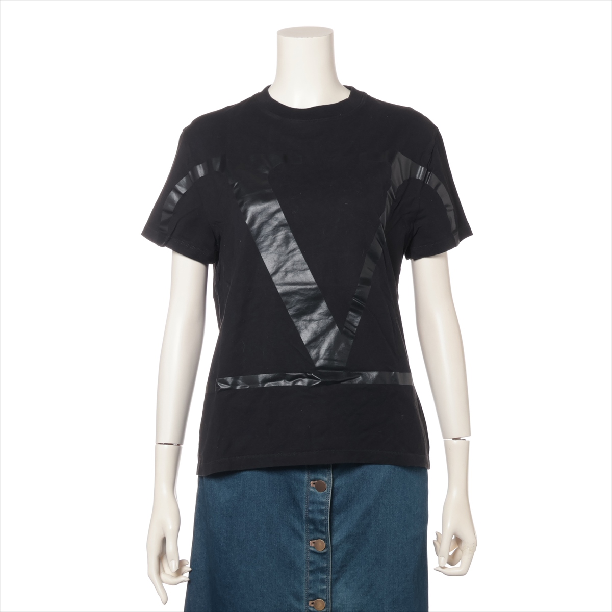 VALENTINO＊VLTNロゴ ブラック Tシャツ XS ウィメンズ VALENTINO GARAVANI || Sequin VLTN Logo T-Shirt For Girls