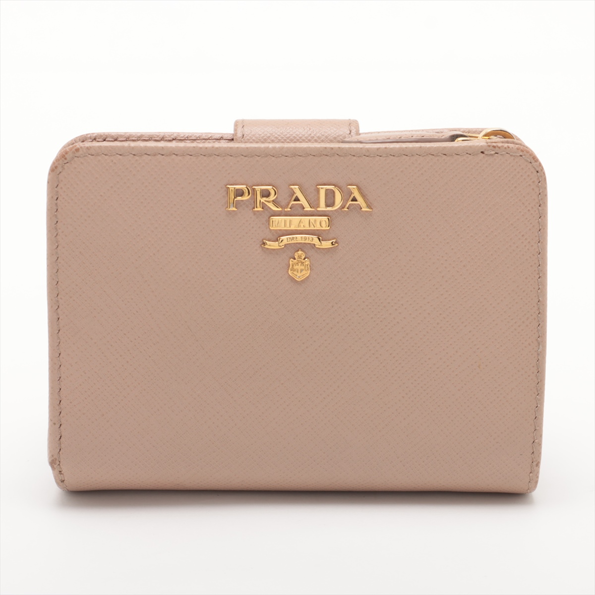 正規品　プラダ　サフィアーノ　メタル　Lラウンド　ウォレット　財布　キャメロ 美品 PRADA プラダ サフィアーノ メタル ロゴ ラウンド