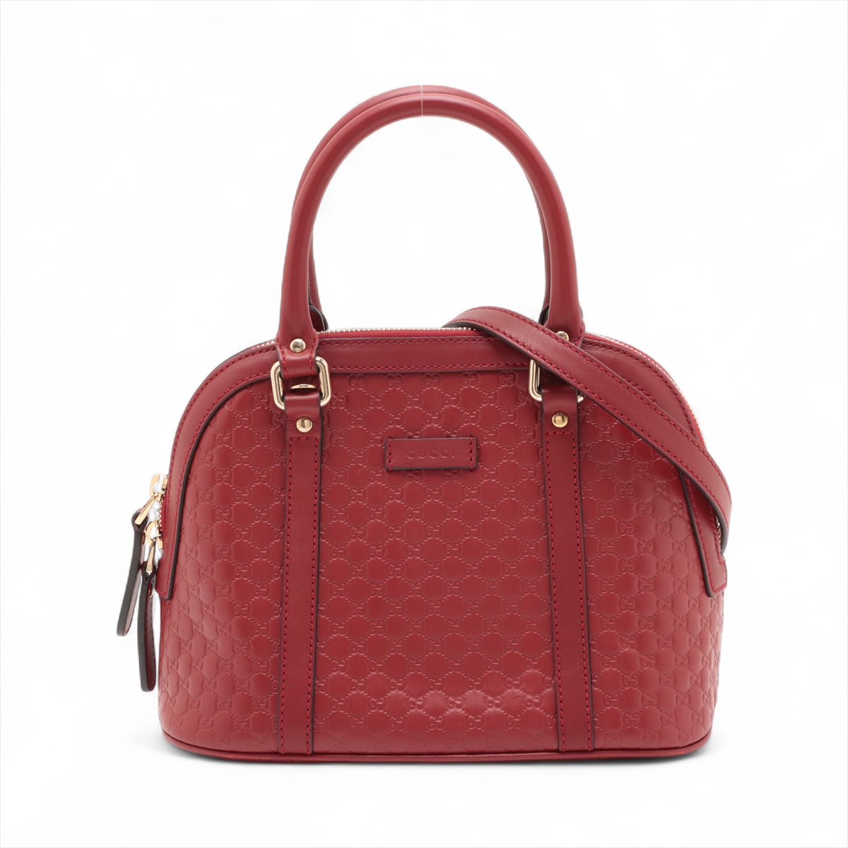 鑑定済み GUCCI グッチ オールレザー シマ GG ミニボストン 2way