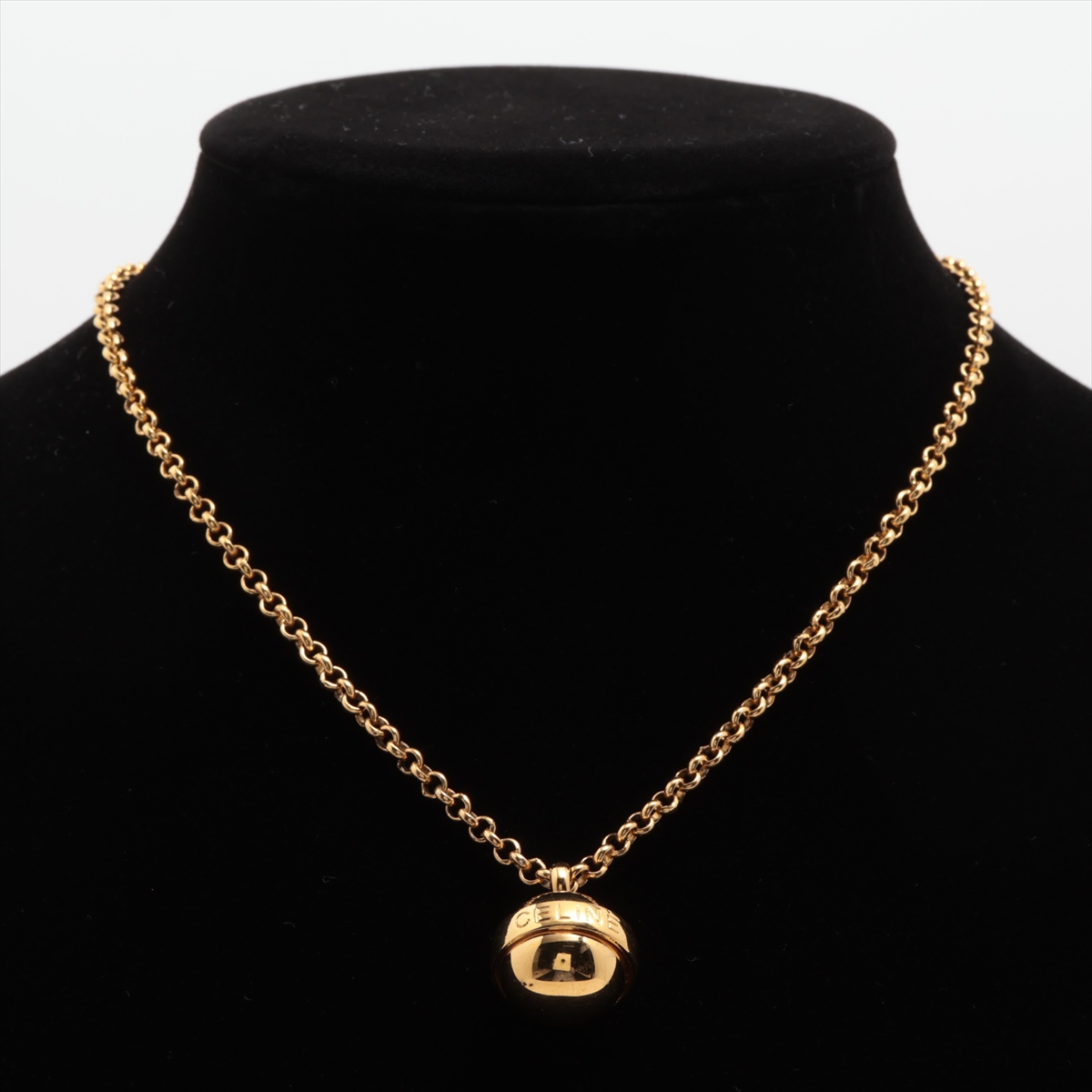 美品　セリーヌ　ゴールド　ネックレス ロゴ　アクセサリー セリーヌロゴネックレス レディース K18イエローゴールド