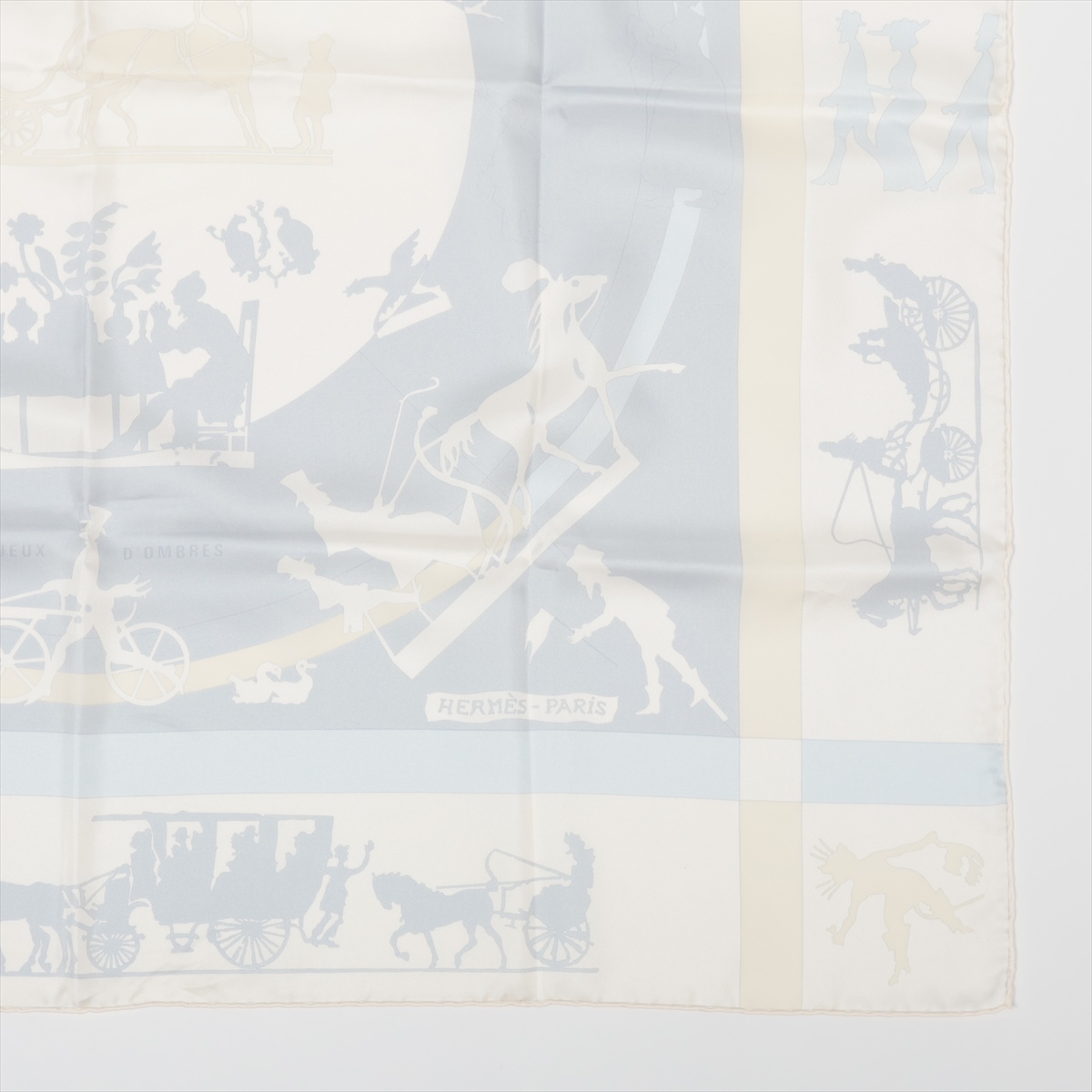 店内商品がすべてレジにて半額！！ エルメス カレ90 JEUX D'OMBRES 影絵遊び スカーフ シルク 小物