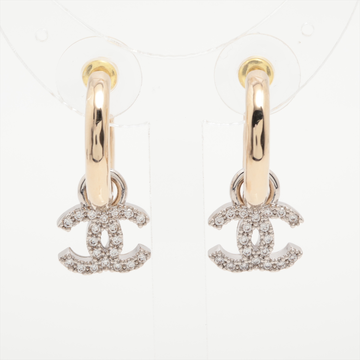 VINTAGE CHANEL/シャネル】pierce logo hoop (両耳)（ピアス（両